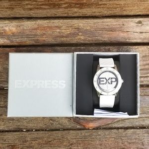 Express women's white bling watch